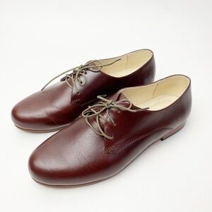 NEW Nisolo Women's Oliver Leather Oxford in Brandy, Size 7.5 EU 38 Leather Laced